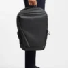 Faux-leather backpack with reflective details