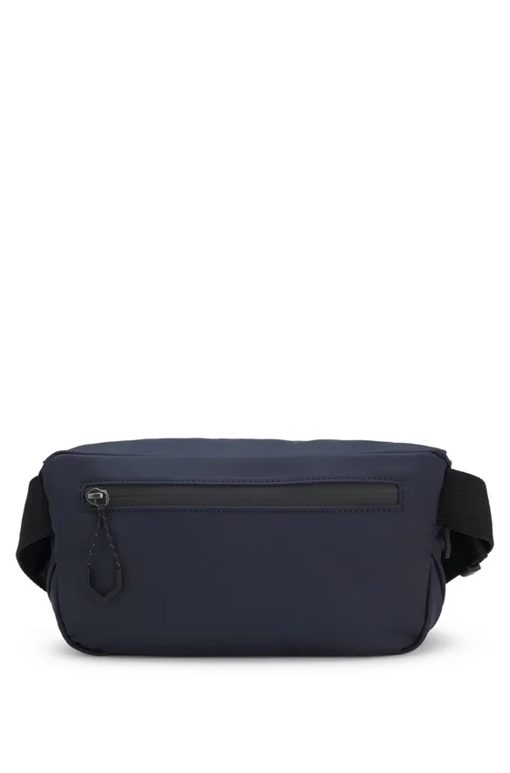 Faux-leather belt bag with reflective zips Faux-leather belt bag with reflective zips