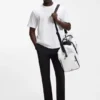 Faux-leather holdall with reflective zips
