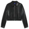 Faux-leather jacket with embossed logo Faux-leather jacket with embossed logo