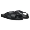 Faux-leather slides with plain and patterned straps Faux-leather slides with plain and patterned straps