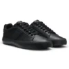 Faux-leather trainers with grained and plain textures