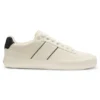 Faux-leather trainers with grained and plain textures