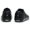 Faux-leather trainers with grained and plain textures