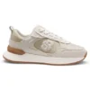 Faux-suede trainers in lizard-print leather