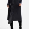 Faux-wrap midi skirt in satin