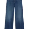 Fit-and-flare jeans in blue Italian stretch denim