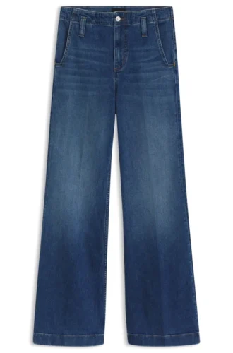 Fit-and-flare jeans in blue Italian stretch denim