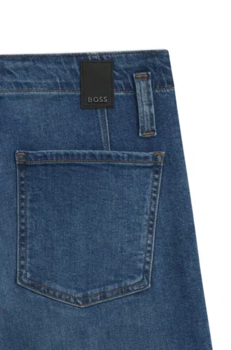 Fit-and-flare jeans in blue Italian stretch denim