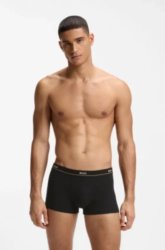 Five-pack of stretch-cotton trunks with logo waistbands