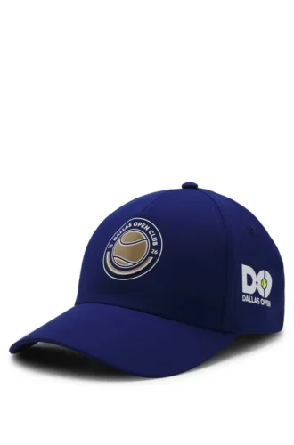 Five-panel cap with tennis artwork and logo
