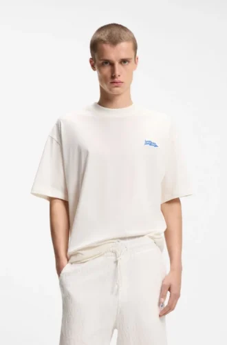 Flag-logo T-shirt in cotton jersey