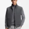 Flannel gilet with ribbed trims