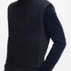 Flannel gilet with ribbed trims