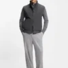 Flannel gilet with ribbed trims