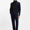 Flannel gilet with ribbed trims