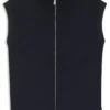 Flannel gilet with ribbed trims