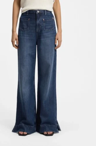 Flared-fit jeans in blue denim