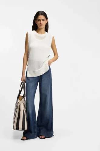 Flared-fit jeans in blue denim