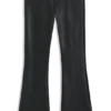 Flared trousers in faux leather