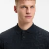 Floral-jacquard polo shirt in a cotton blend