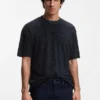 Floral-jacquard T-shirt in a cotton blend