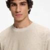 Floral-jacquard T-shirt in a cotton blend