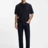 Floral-jacquard T-shirt in a cotton blend