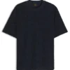 Floral-jacquard T-shirt in a cotton blend