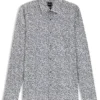 Floral-print slim-fit shirt in stretch-cotton poplin