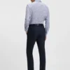 Floral-print slim-fit shirt in stretch-cotton poplin