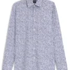 Floral-print slim-fit shirt in stretch-cotton poplin