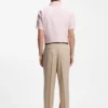 Floral-print slim-fit shirt in stretch linen