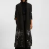 Formal coat with sequin embellishments