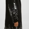 Formal coat with sequin embellishments