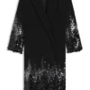Formal coat with sequin embellishments