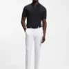 Framed-zip polo shirt in waffle jacquard