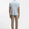 Framed-zip polo shirt in waffle jacquard