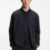 Framed-zip sweatshirt with waffle structure Framed-zip sweatshirt with waffle structure