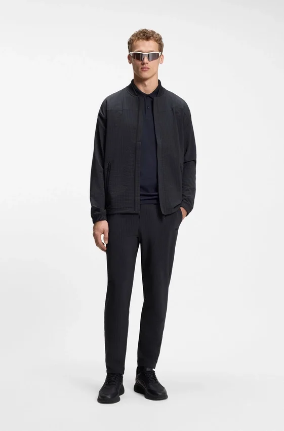 Framed-zip sweatshirt with waffle structure Framed-zip sweatshirt with waffle structure