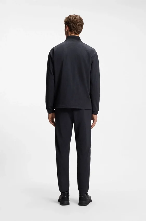 Framed-zip sweatshirt with waffle structure Framed-zip sweatshirt with waffle structure