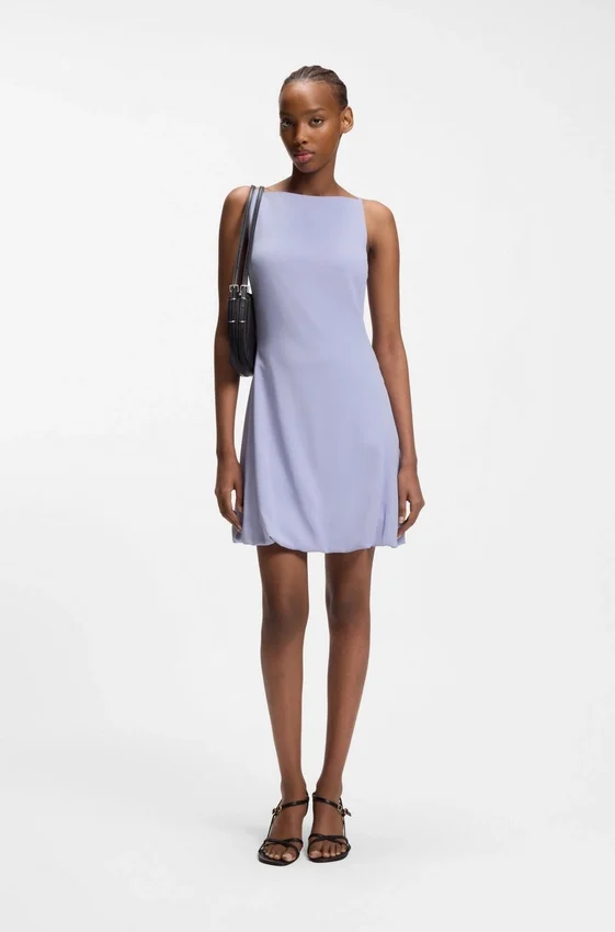 Front-pleat dress with balloon skirt Front-pleat dress with balloon skirt