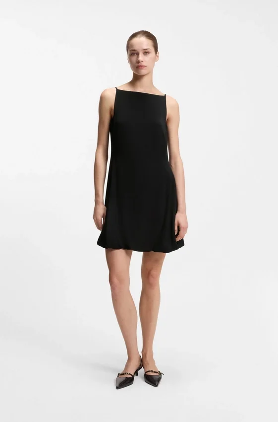 Front-pleat dress with balloon skirt Front-pleat dress with balloon skirt