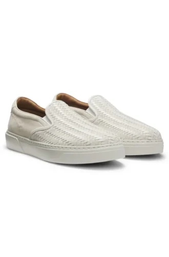 Gary trainers with plain and woven suede