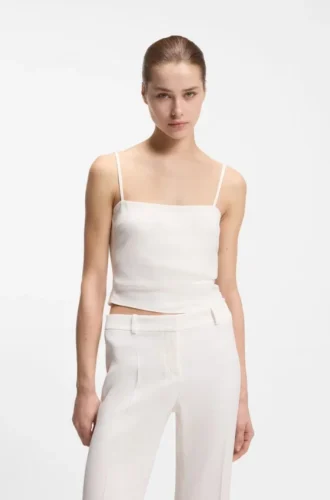 Gathered bandeau top with straps