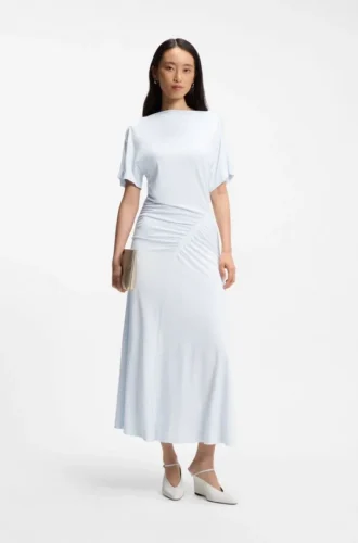Gathered-detail dress in a slim fit