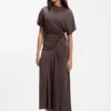 Gathered-detail dress in a slim fit
