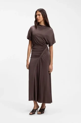 Gathered-detail dress in a slim fit
