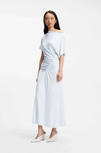Gathered-detail dress in a slim fit
