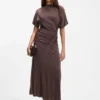 Gathered-detail dress in a slim fit